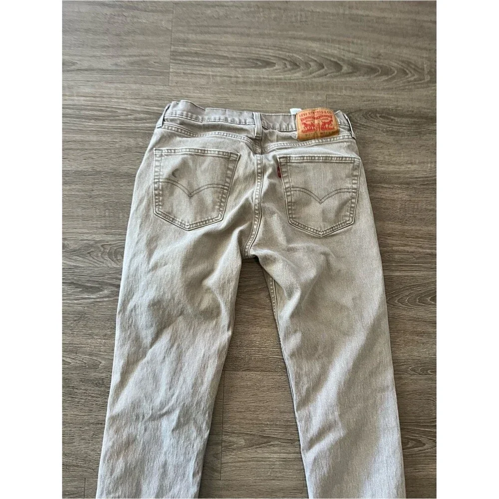 Levi’s 511 Slim Khaki Jeans Mens 32x34 Beige Stretch Denim Distressed Pants